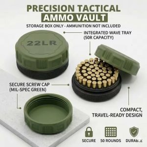 22LR Ammunition Storage Box Pocket Size Fits 50 Rounds